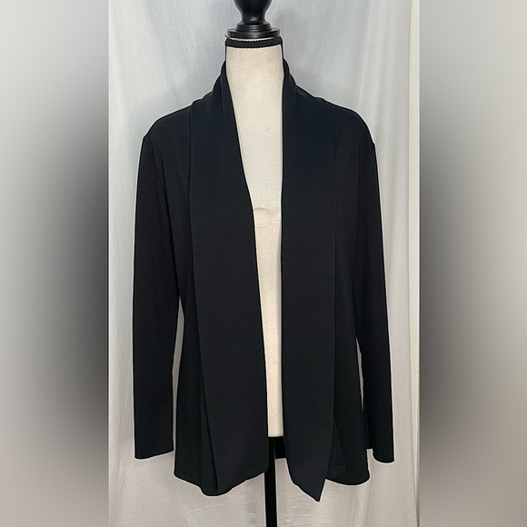 3/$20 💥 Jofit Black Shawl Collar Open Front Black Chalet Cardigan | NWOT - Picture 7 of 9
